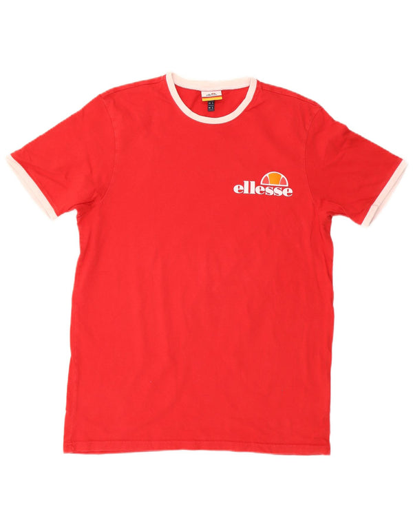 T-shirt grafica da uomo Ellesse Top grande in cotone rosso