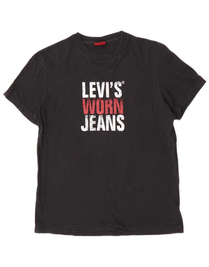 T-shirt grafica da uomo Levi's Top in cotone nero medio