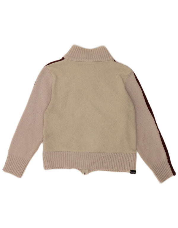 Giacca in pile da donna Kappa UK 10 Small Beige Colourblock Poliestere Sport