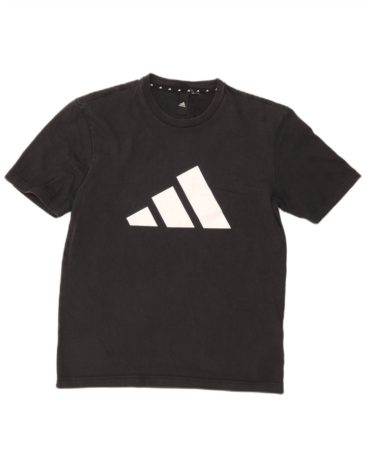 T-shirt grafica da uomo Adidas Top in cotone nero medio
