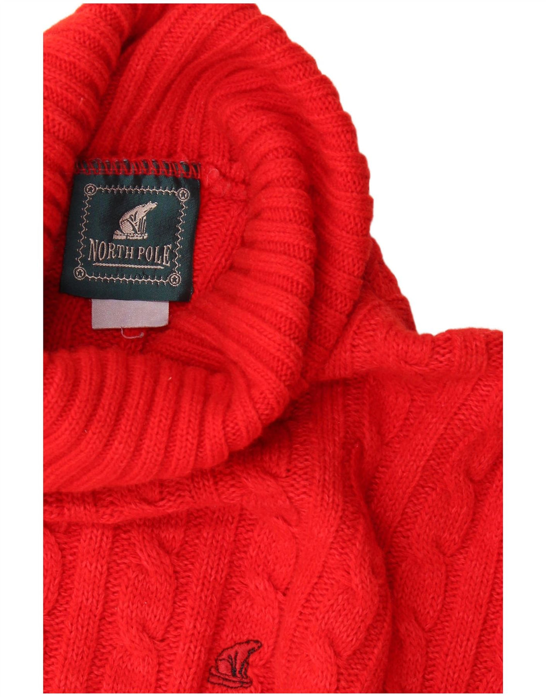 Maglione maglione collo alto da donna North Pole UK 18 XL rosso