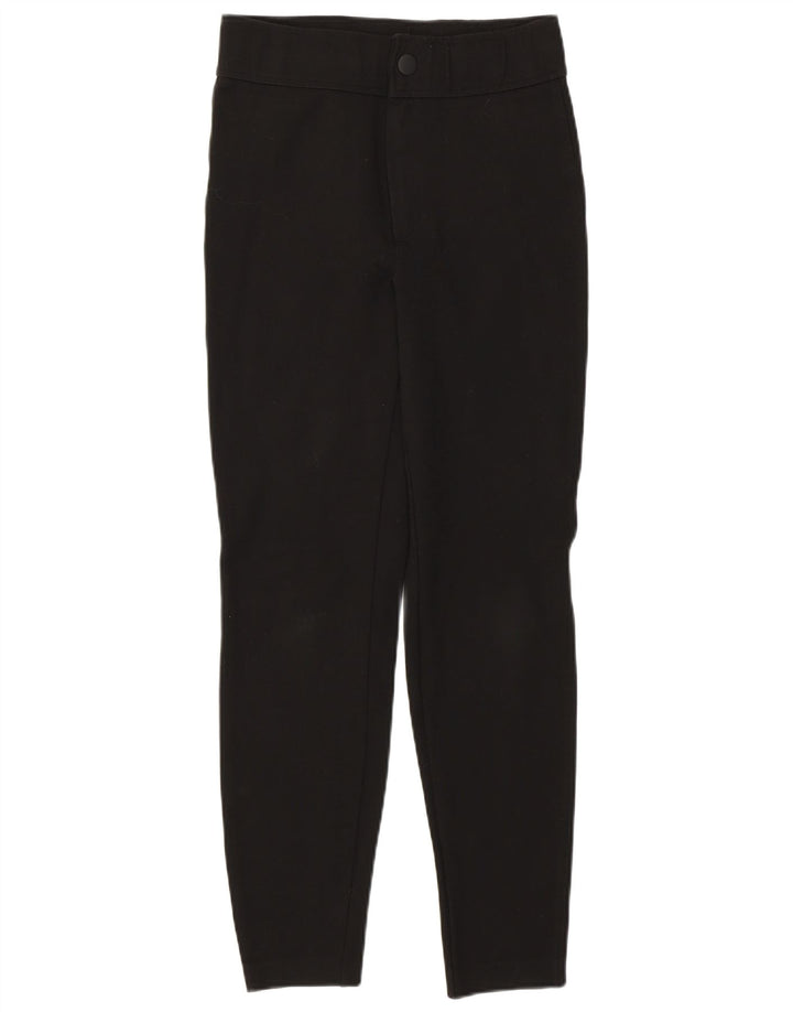 Pantaloni cropped skinny a vita alta da donna Zara medi W28 L27 viscosa nera