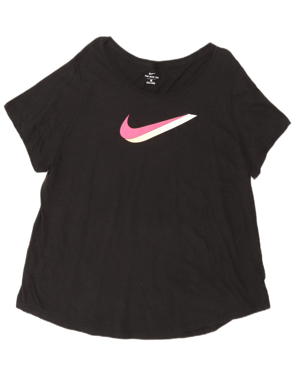T-shirt grafica da donna Nike Top UK 20 2XL cotone blu navy