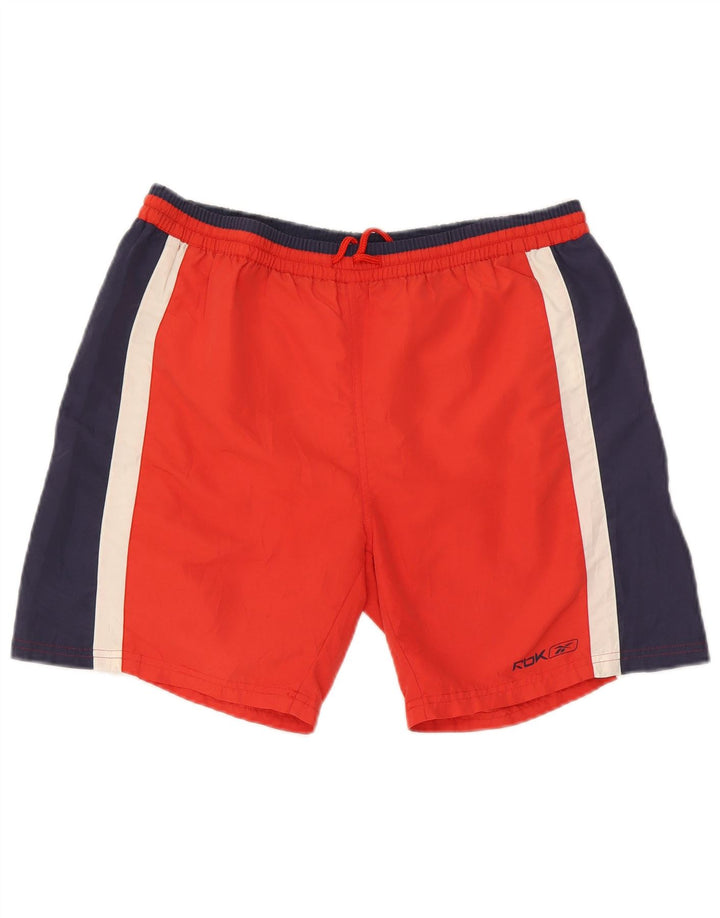 Pantaloncini da bagno Reebok da uomo XL rosso color block