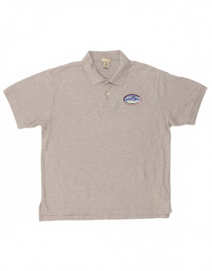 L.L.BEAN Mens Polo Shirt Large Grey Cotton