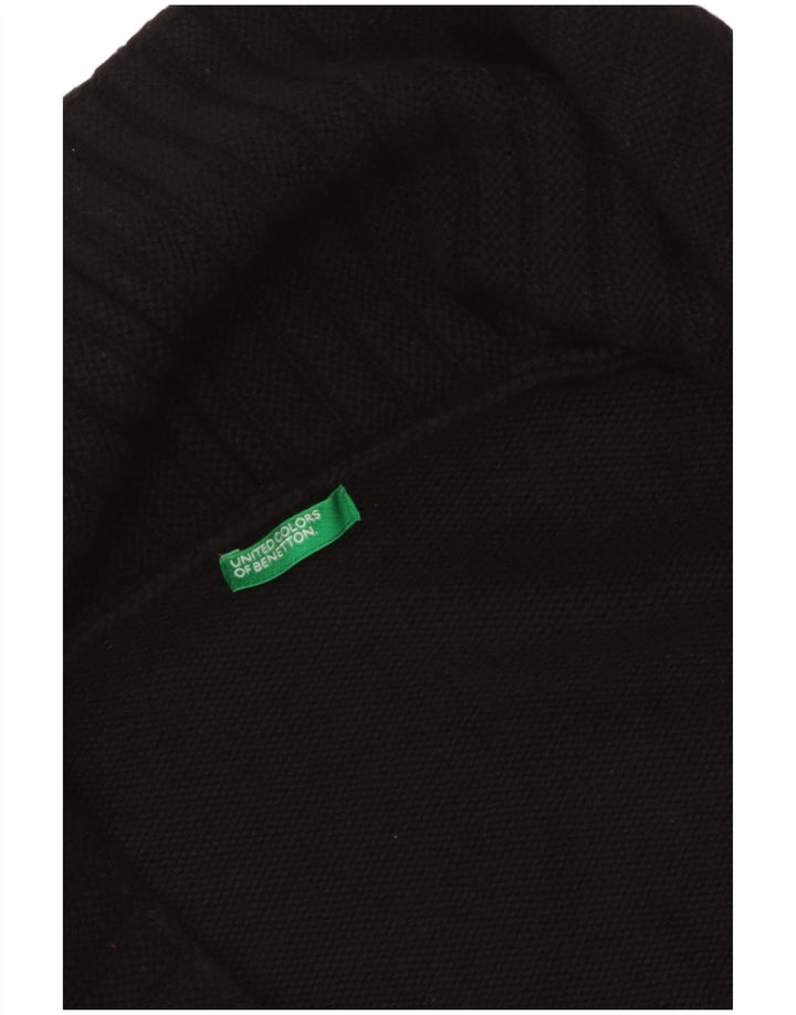 Maglione cardigan aperto da donna Benetton UK 12 medio nero