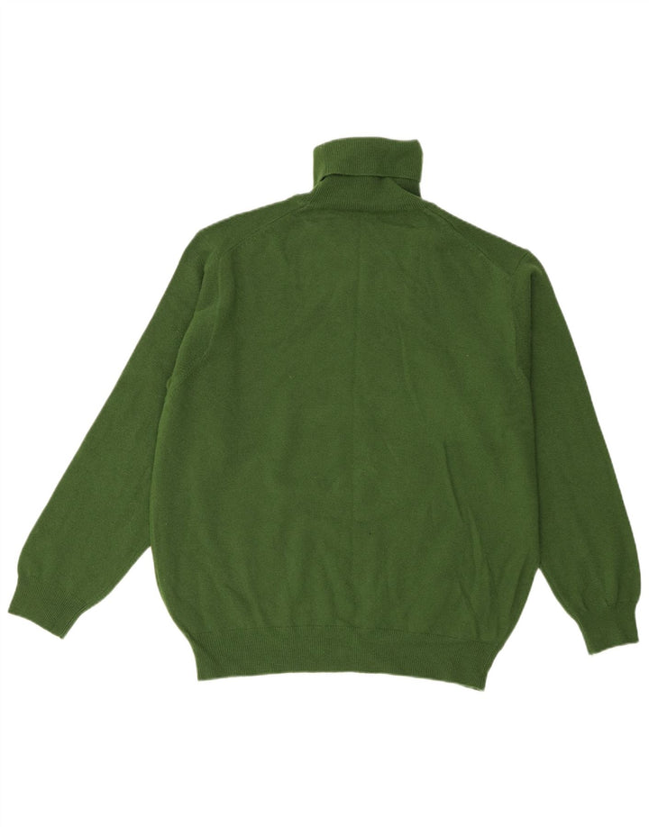Maglione maglione a collo alto da donna Benetton UK 14 Lana nuova verde medio