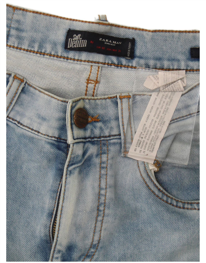 Jeans slim da uomo Zara EU 40 medio W34 L34 cotone blu