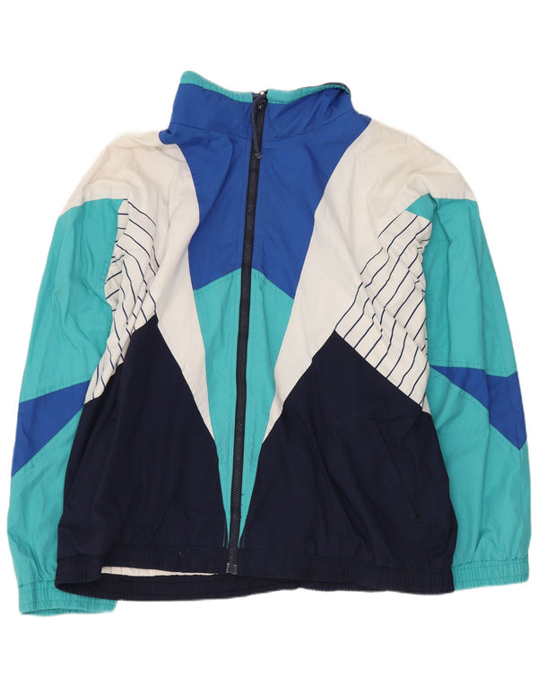 Vintage Mens Loose Fit Tracksuit Top Jacket Large Multicoloured Colourblock