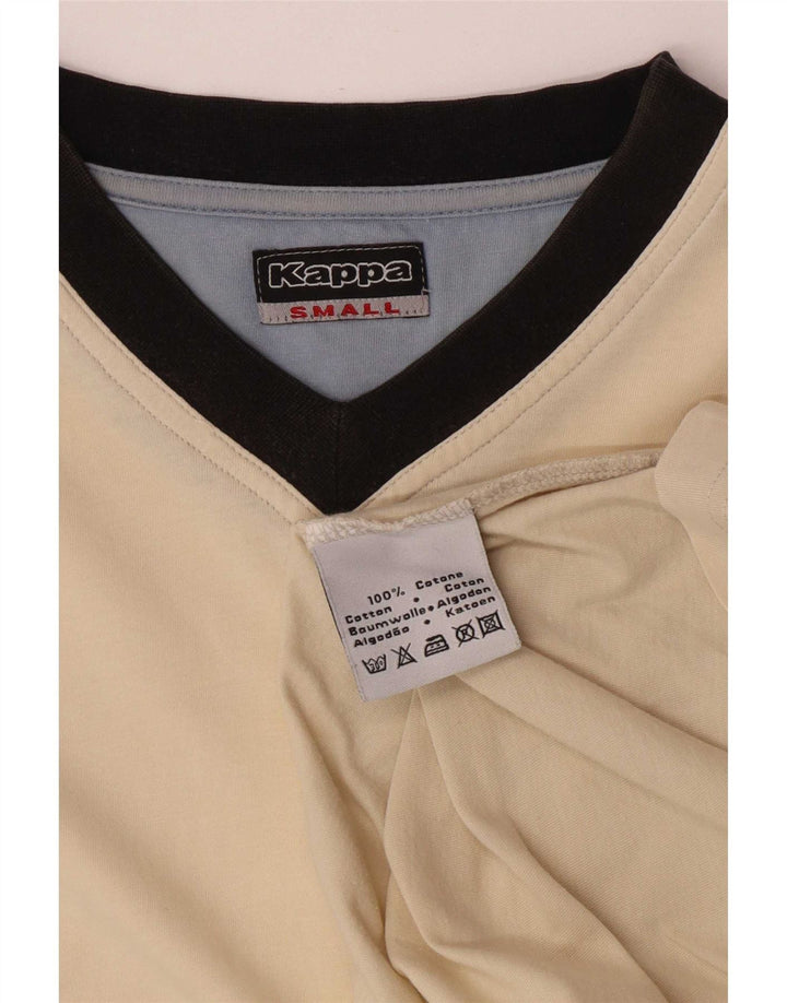 T-shirt da uomo Kappa Top Small in cotone color block beige