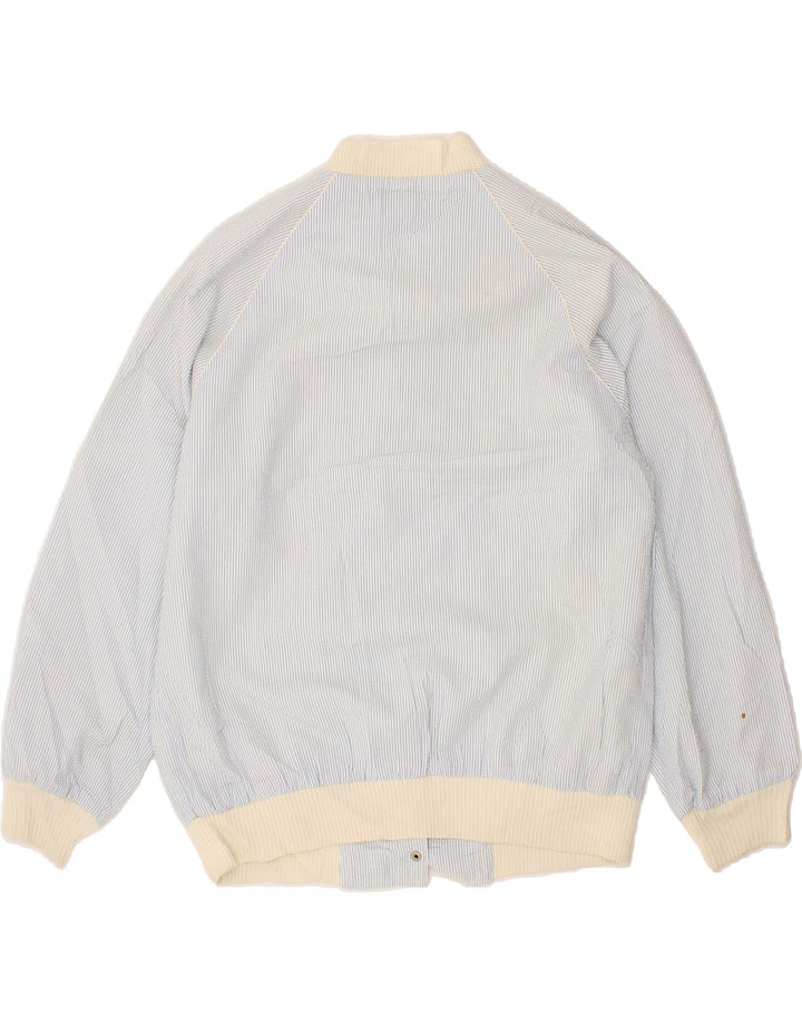 VINTAGE Womens Varsity Jacket UK 16 Large Blue Pinstripe Vintage Vintage and Second-Hand Vintage from Messina Hembry 