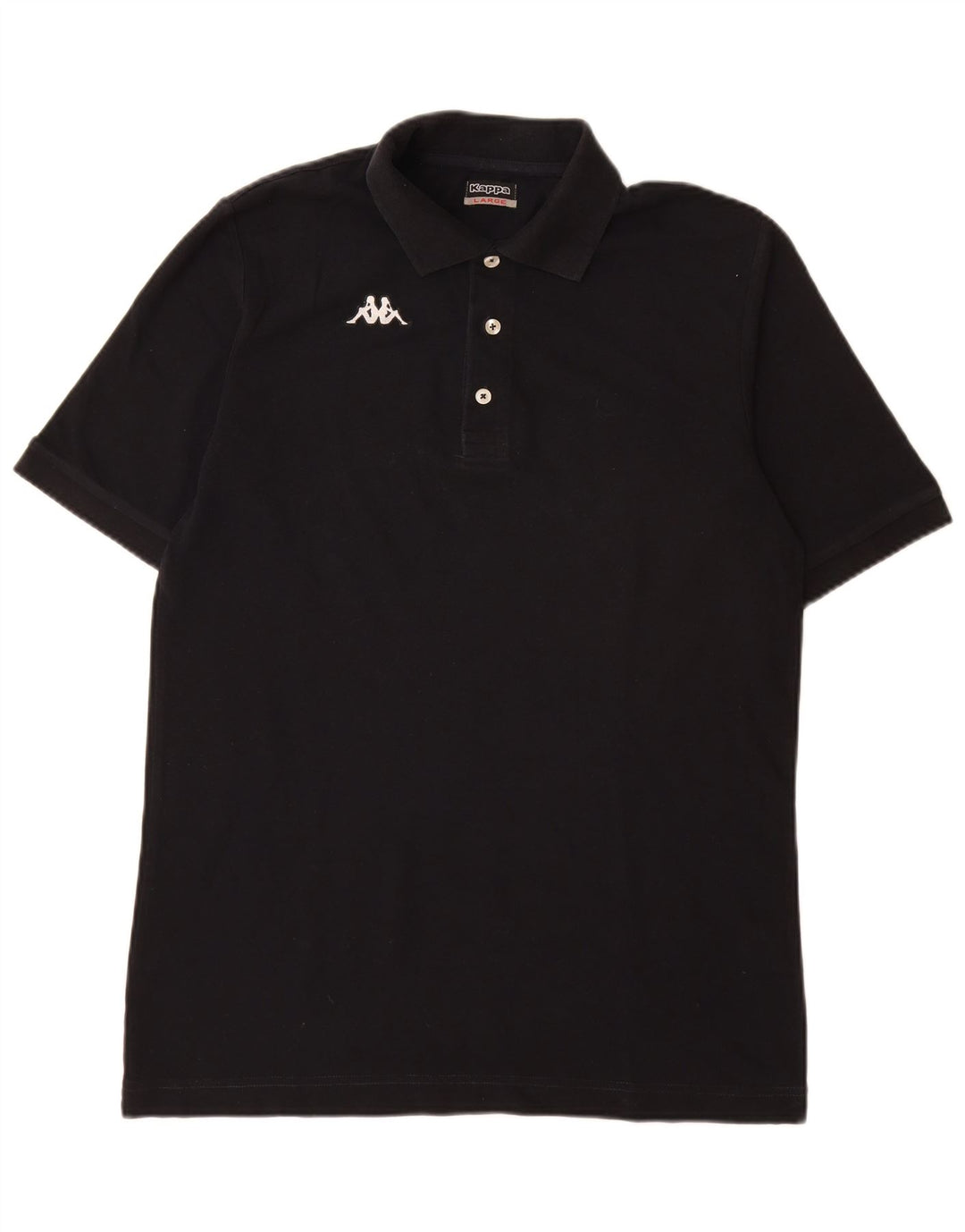 Polo Kappa Uomo Large Nera In Cotone