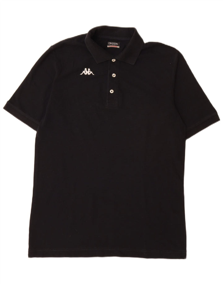 Polo Kappa Uomo Large Nera In Cotone