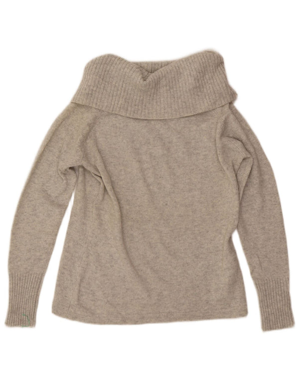 Maglione maglione a collo alto da donna Hobbs UK 16 grande lana grigia