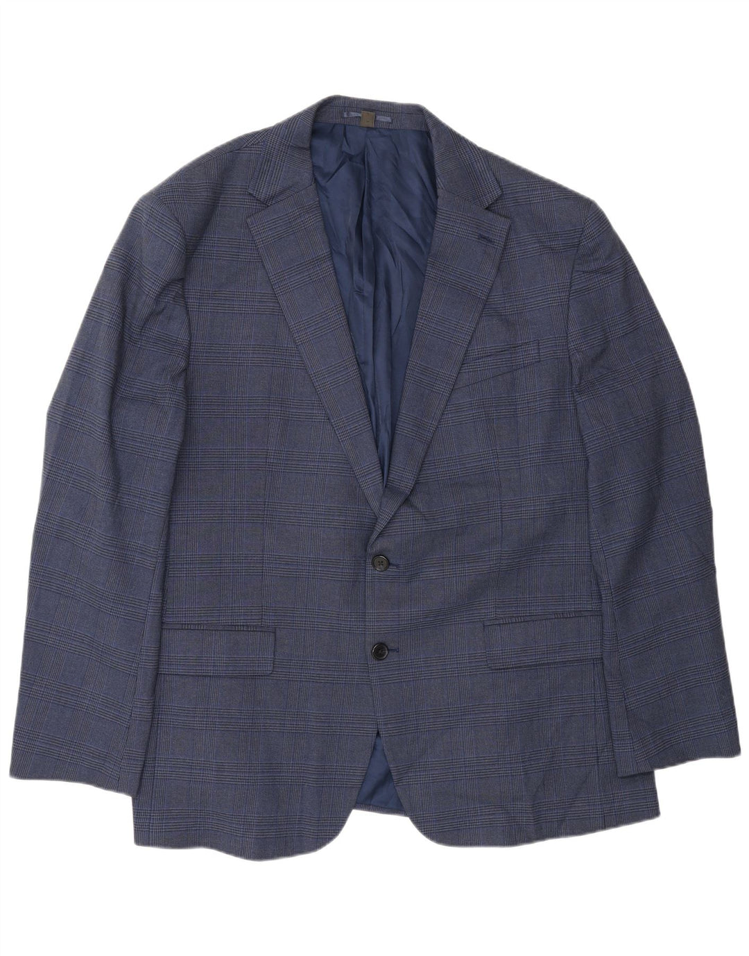 Giacca blazer a 2 bottoni Marks & Spencer da uomo UK 48 2XL pied de poule blu