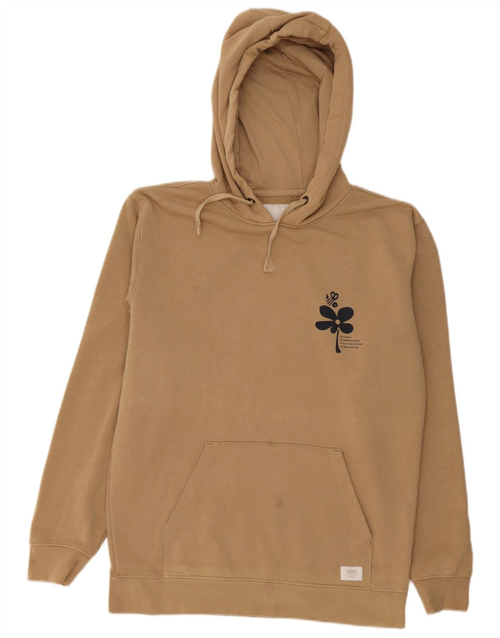 Felpa con cappuccio grafica da uomo di Vans, cotone beige medio