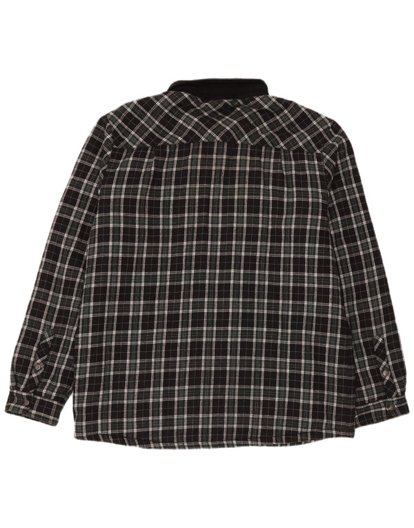 Vintage Mens Lumberjack Flannel Shirt XL Black Check Cotton