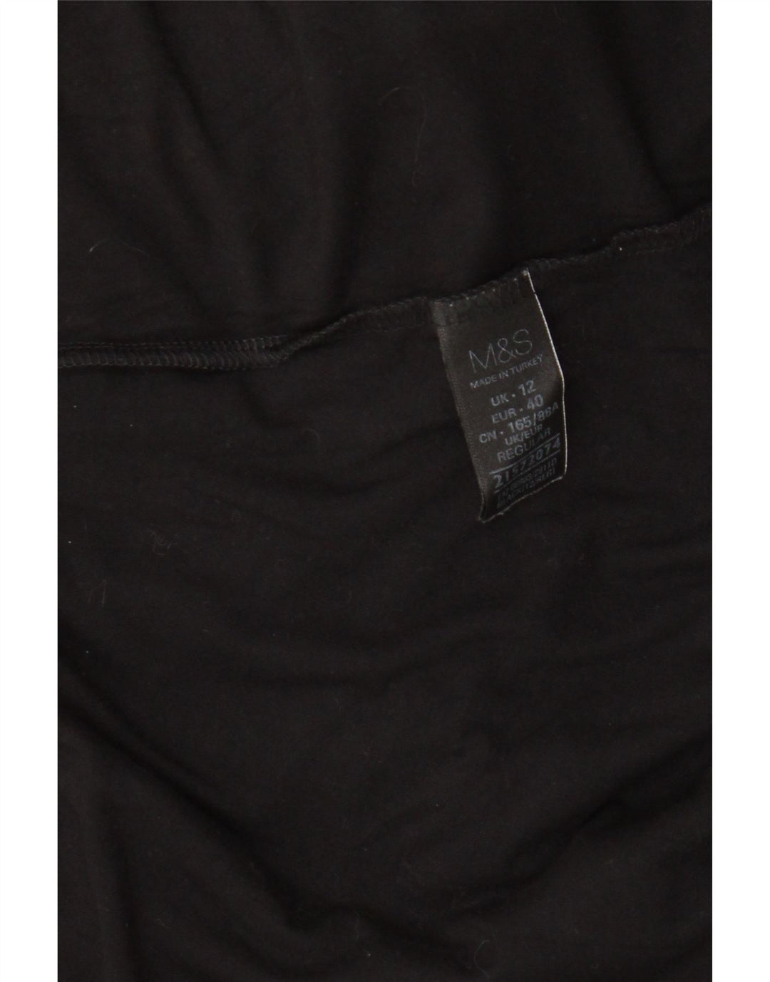 Abito a trapezio a maniche lunghe da donna Marks & Spencer UK 12 Viscosa nera media