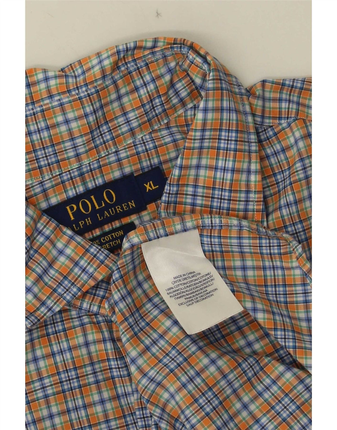 Polo Ralph Lauren Camicia da uomo XL in cotone a quadri multicolore