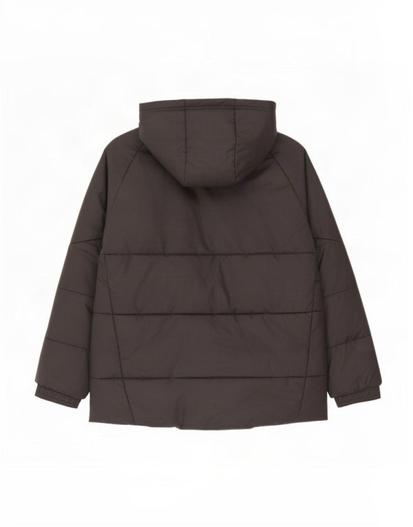 Giacca imbottita con cappuccio grafica Adidas da ragazzo 9-10 anni in poliestere nero