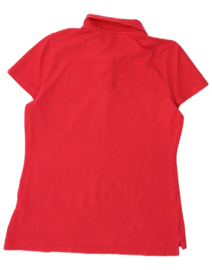 TOMMY HILFIGER Polo da donna vestibilità classica UK 12 cotone rosso medio