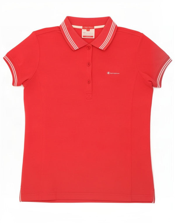 Polo da donna Easy Fit Champion UK 12 Cotone a righe rosse medie
