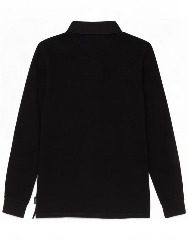 Paul Smith Mens Long Sleeve Polo Shirt Small Black Cotton