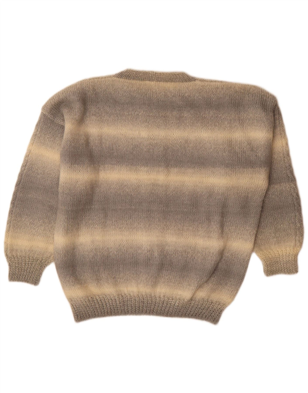 Maglione vintage da uomo girocollo a righe grandi grigie
