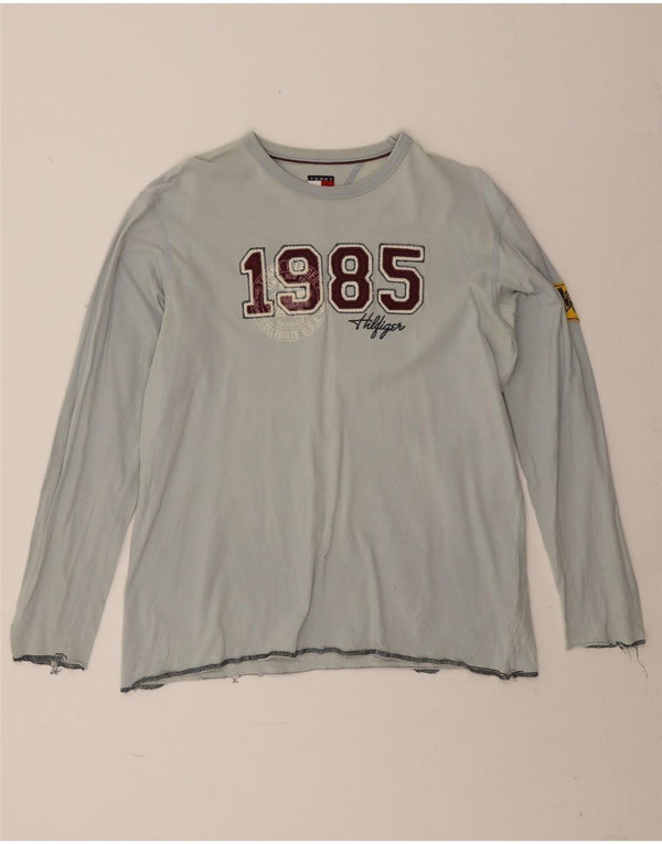 Tommy Hilfiger Ragazzi Graphic Top Manica Lunga 15-16 Anni XL Cotone Blu