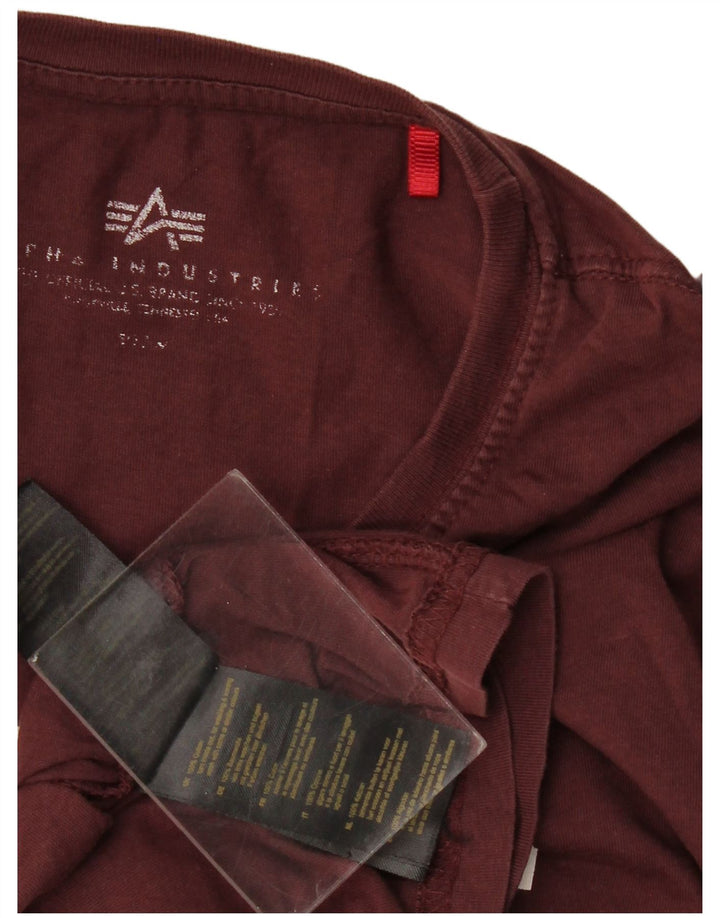 T-shirt grafica da uomo Alpha Industries Top in cotone bordeaux medio