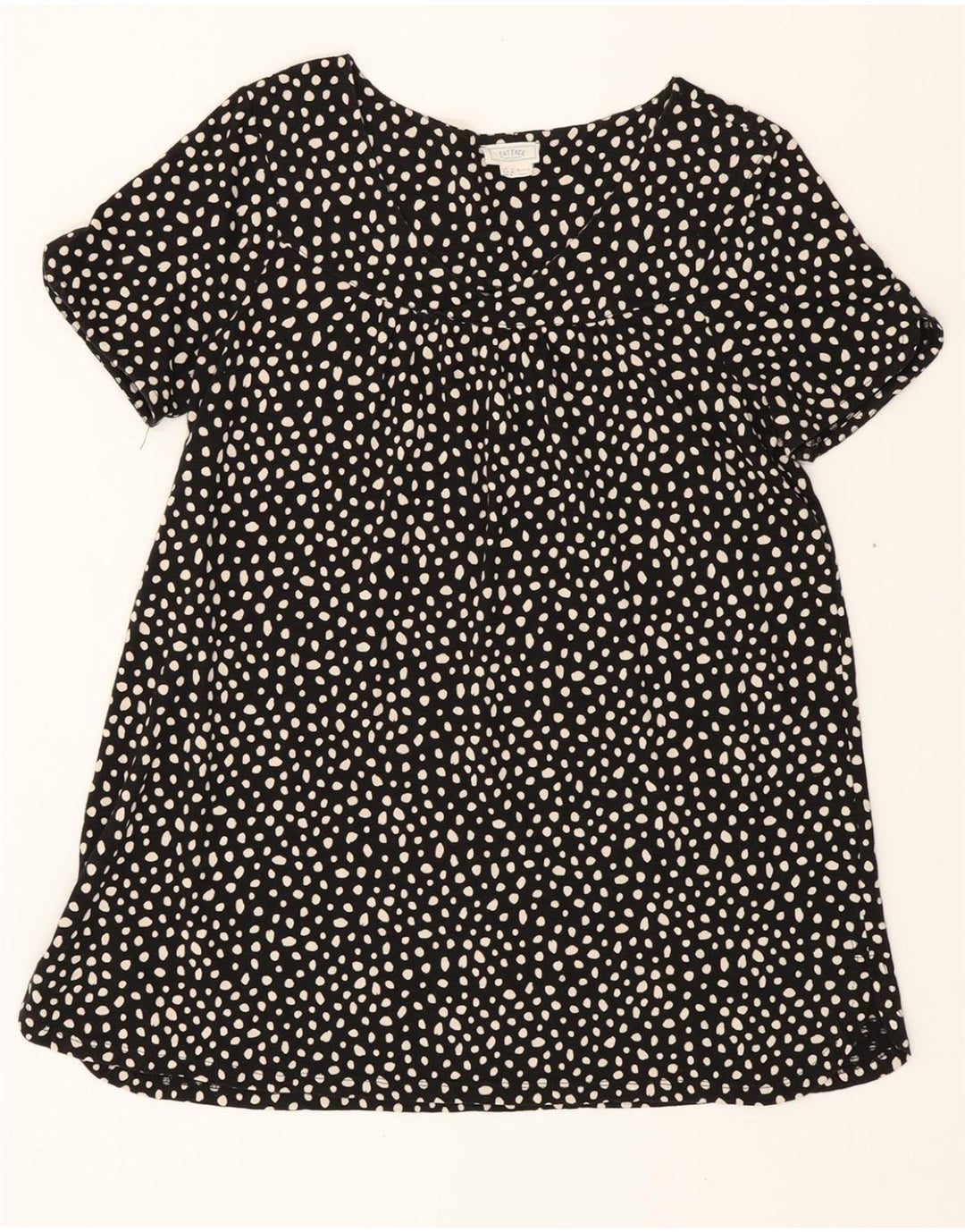 FAT FACE Womens Longline Blouse Top UK 12 Medium Black Spotted Vintage Fat Face and Second-Hand Fat Face from Messina Hembry 