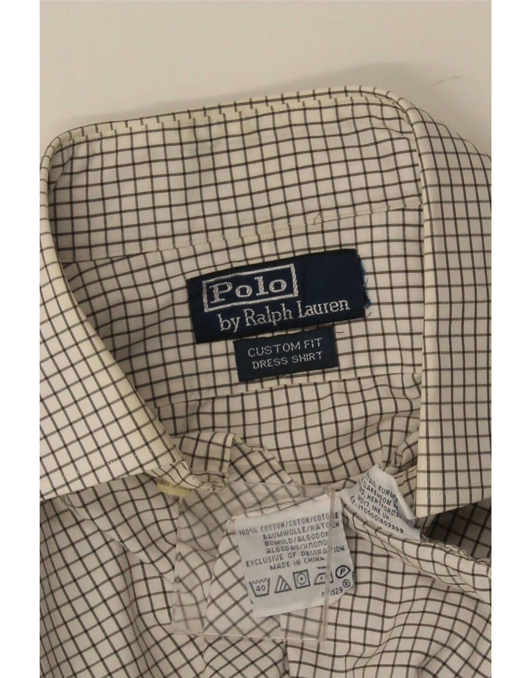 Polo Ralph Lauren Camicia da uomo su misura in cotone a quadri bianchi medi