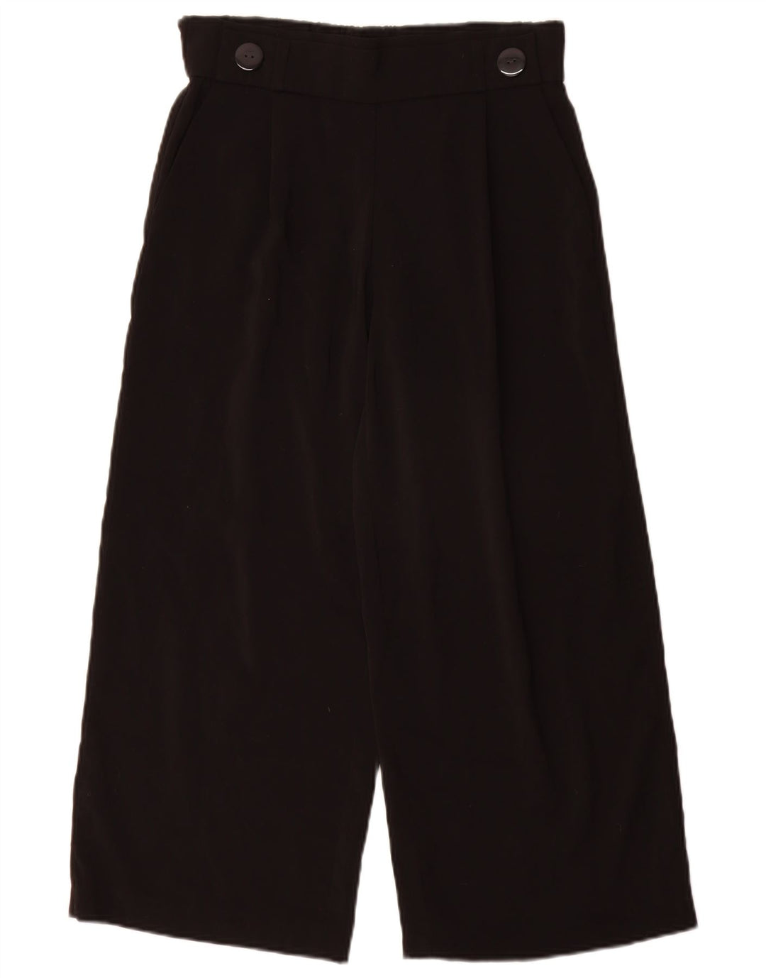 Pantaloni corti da donna Zara a gamba larga piccoli W26 L25 poliestere nero