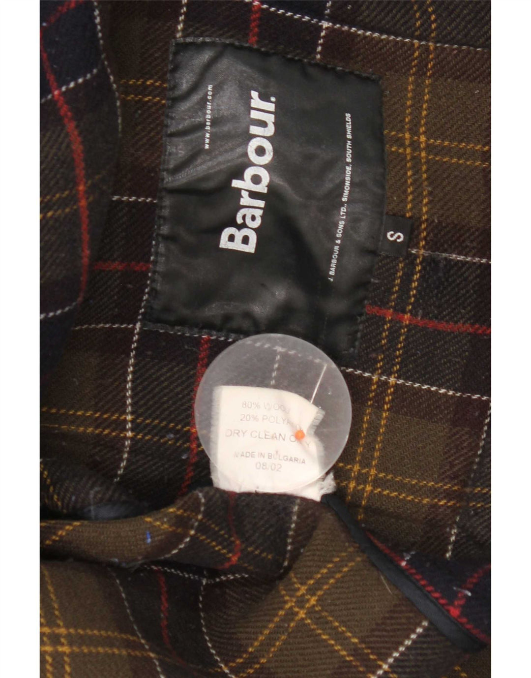 Montgomery con cappuccio da uomo Barbour UK 36 piccolo in lana blu navy