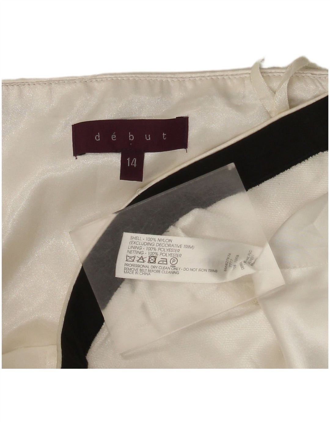 Abito senza spalline da donna Debut UK 14 Nylon floreale bianco medio