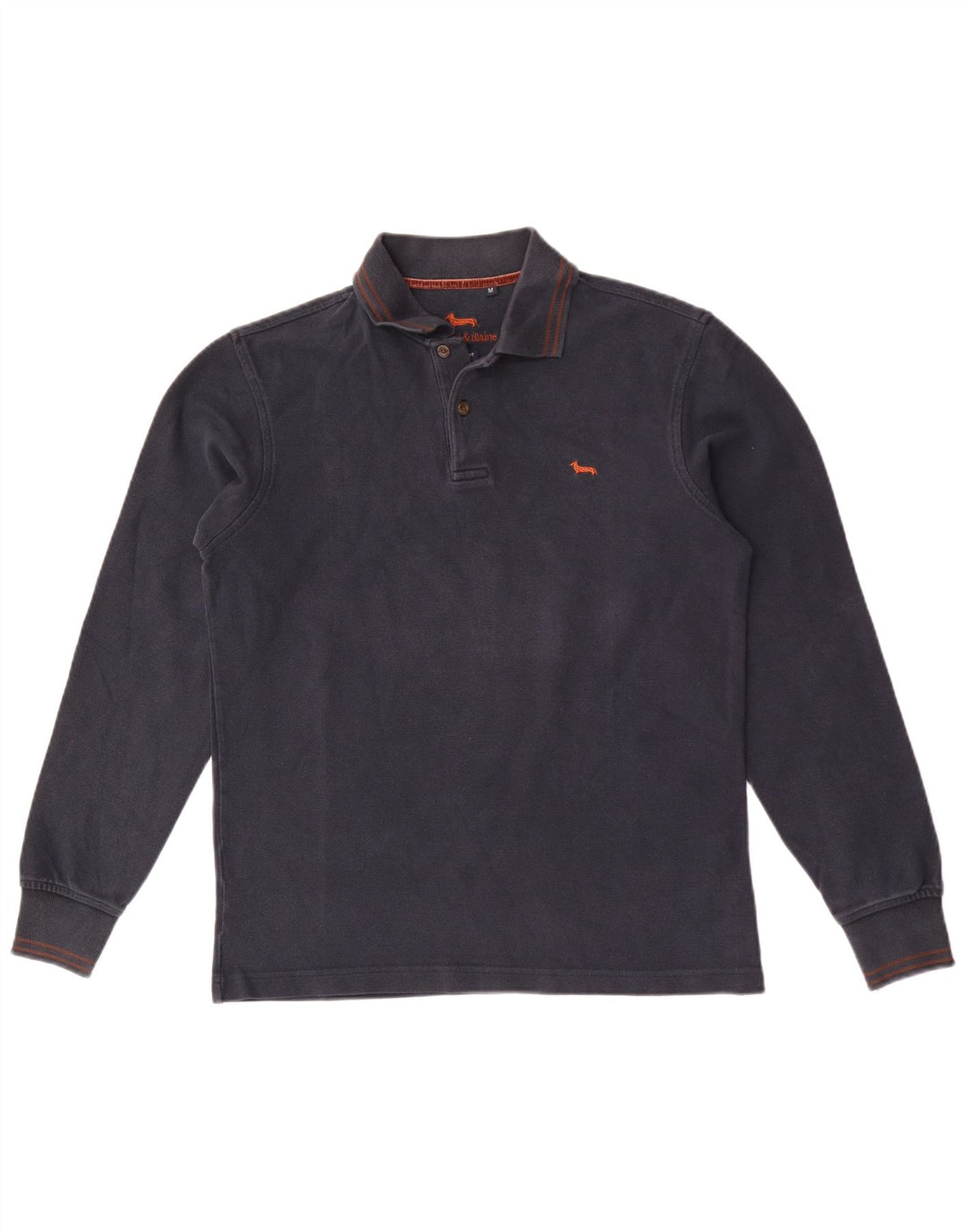 Polo da uomo vestibilità regolare a maniche lunghe Harmont & Blaine blu navy medio