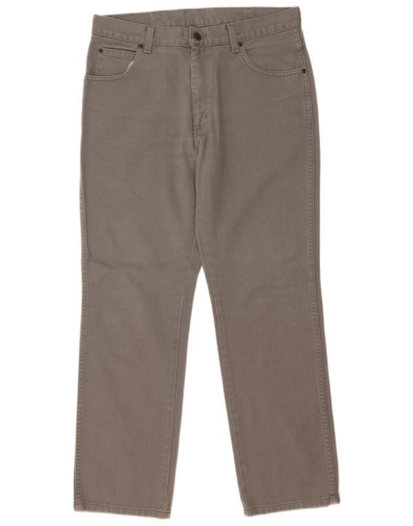 Jeans dritti da uomo Wrangler vestibilità regolare W34 L30 cotone grigio