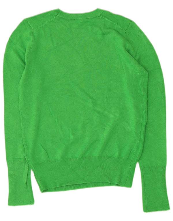 Maglione corto con scollo a barca da donna Zara UK 10 piccolo viscosa verde