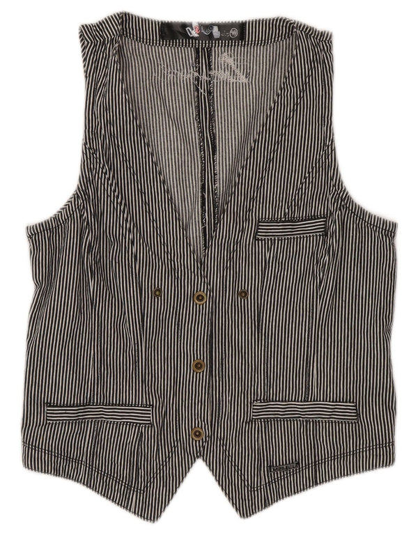 Gilet corto da donna Desigual EU 40 cotone gessato medio blu navy