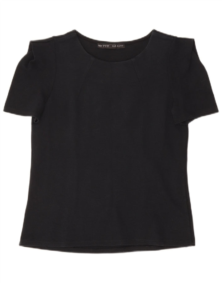 Top Camicetta Da Donna ZARA UK 12 Medio Blu Navy