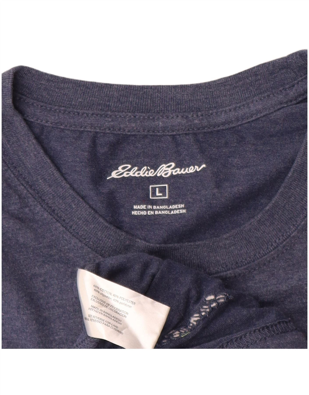 Eddie Bauer Maglia da uomo a maniche lunghe grande in cotone blu