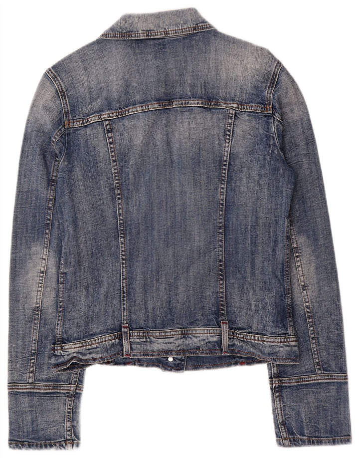 Giacca di jeans da donna Benetton UK 14 grande cotone blu