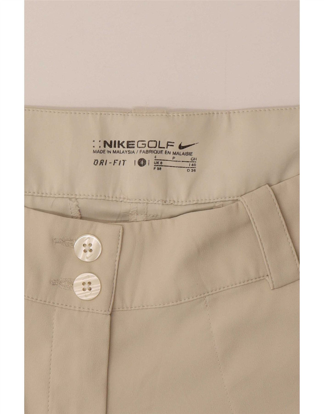 Pantaloncini chino Nike Dri Fit da uomo UK 8 Small W30 Poliestere beige