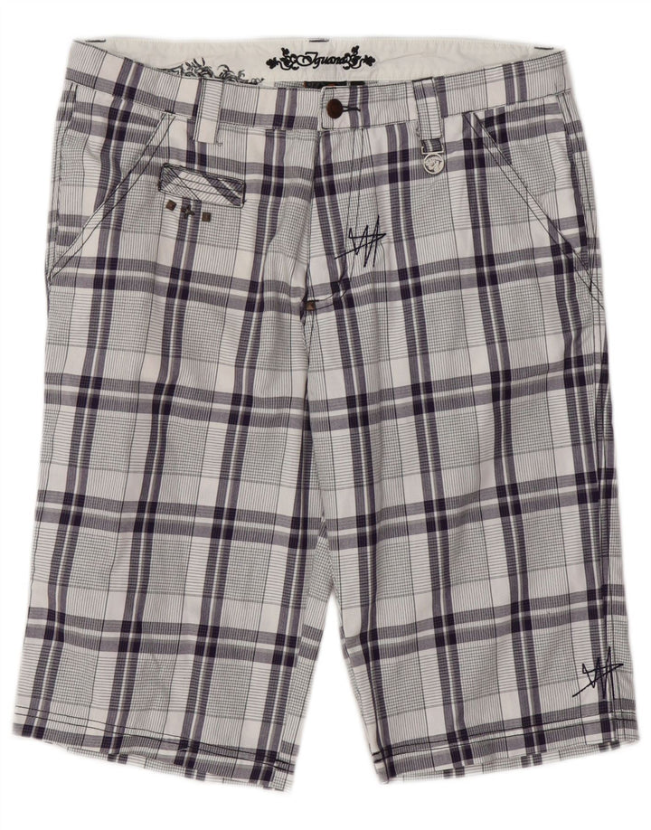 Pantaloncini chino da uomo Iguana W33 cotone medio a quadri blu navy