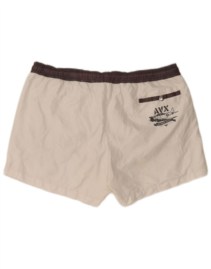 Pantaloncini da bagno grafici da uomo AVIREX XL poliestere bianco