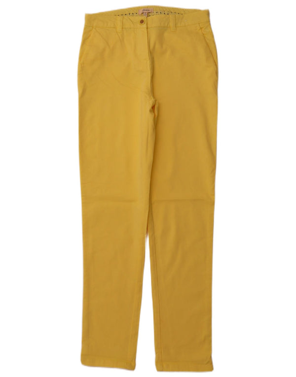 Pantaloni chino slim da donna JOULES UK 10 piccoli W28 L31 cotone giallo