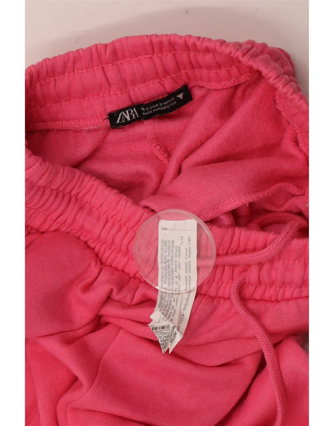 Pantaloni da tuta da donna Zara Joggers UK 8 Small Rosa Poliestere