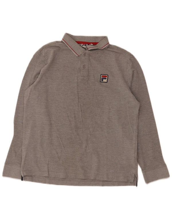 Polo a maniche lunghe da bambino Fila 15-16 anni Large in cotone grigio