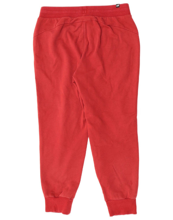 Puma Womens Tracksuit Trousers Joggers UK 14 Large Burgundy Cotton