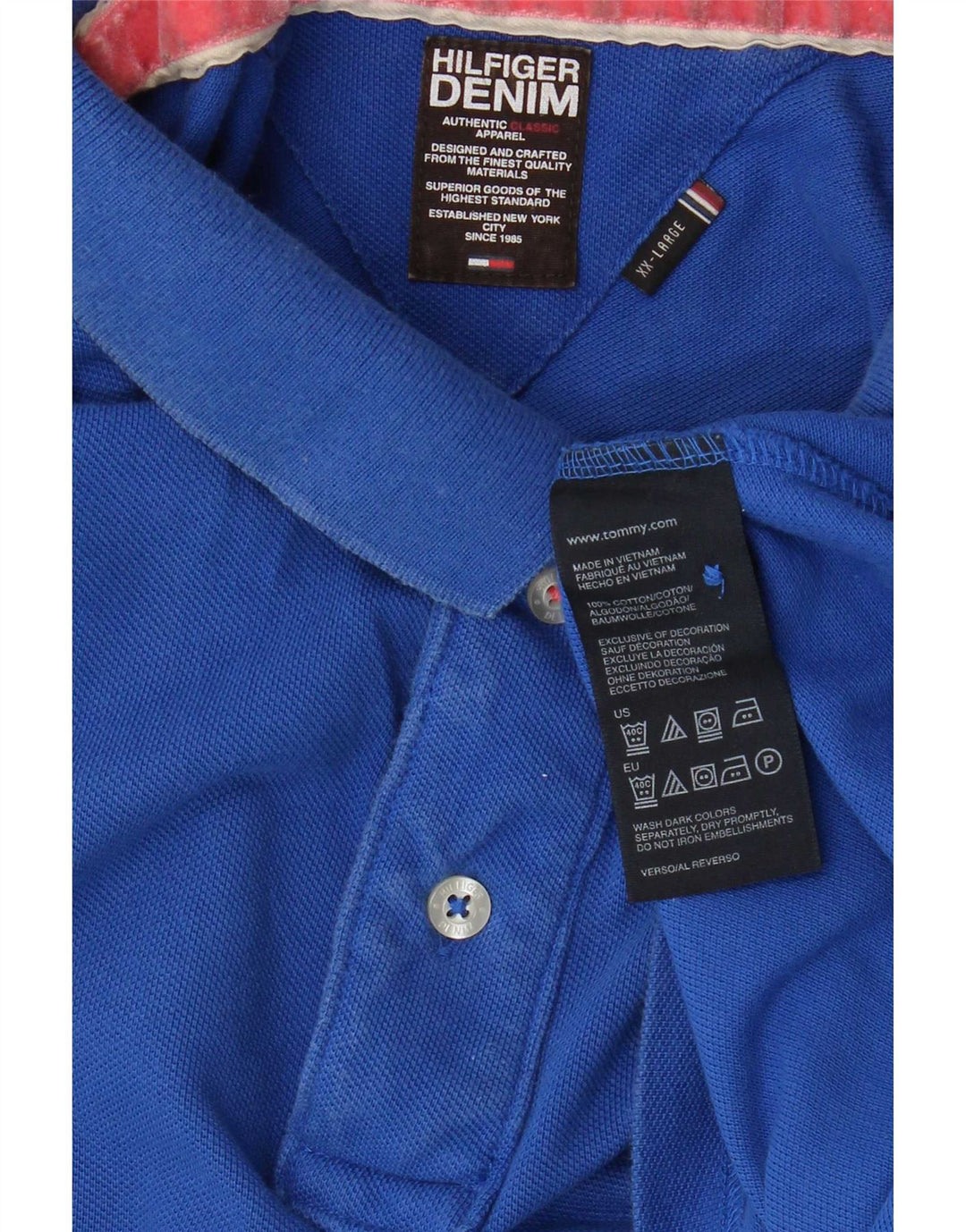 Polo da uomo Tommy Hilfiger 2XL in cotone blu